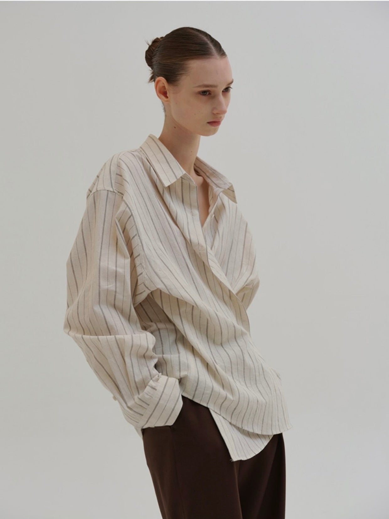 Light Brown Striped Shirt