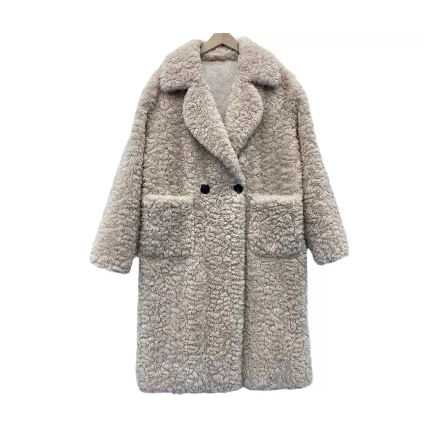 Eco-friendly Soft Sheet Fur Fox Long Coat Jacket Faux