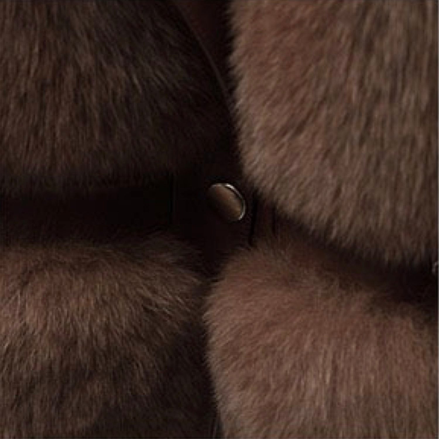 Galaxy Vest Faux Fur Brown Leather Zipper