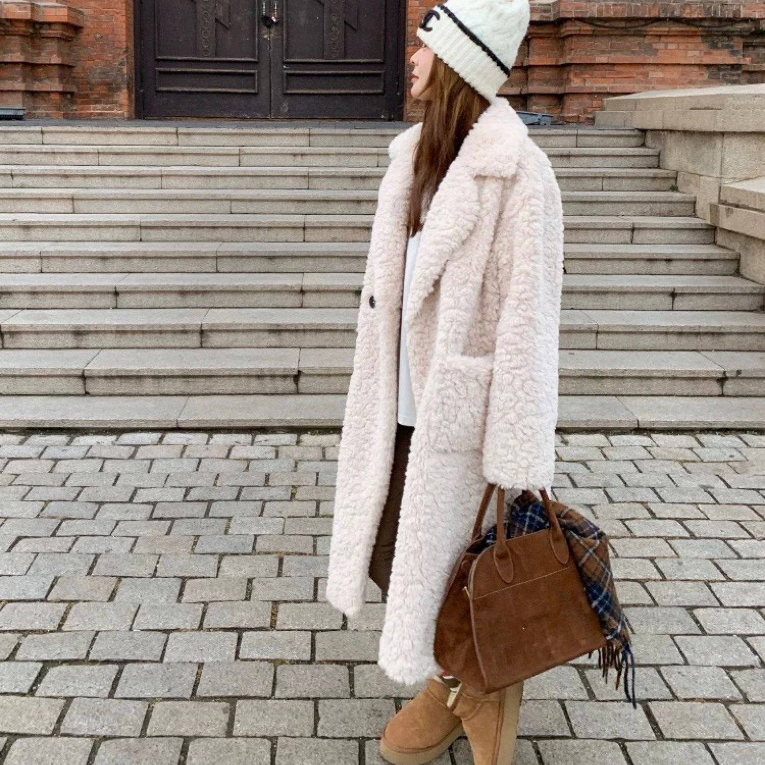 Eco-friendly Soft Sheet Fur Fox Long Coat Jacket Faux