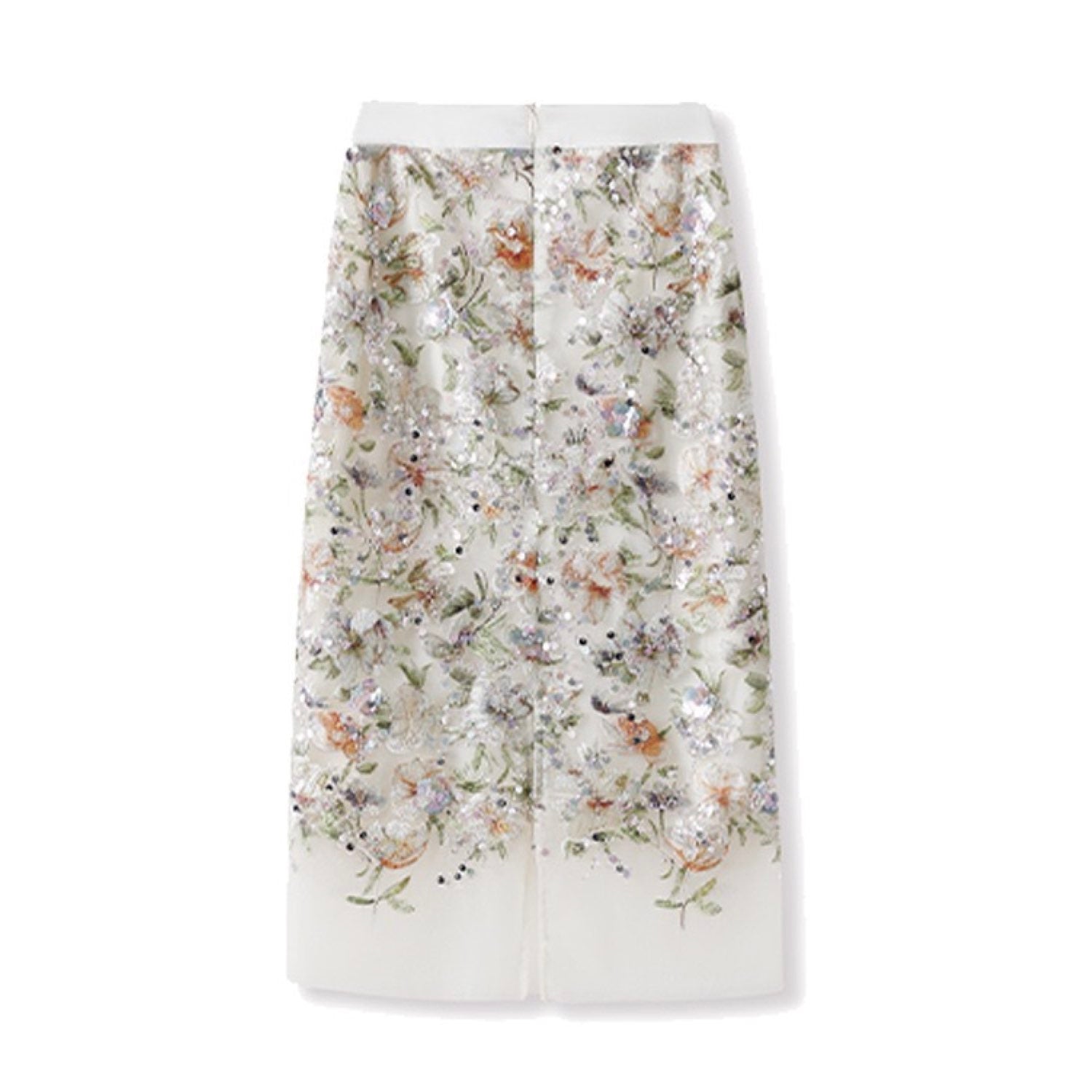 Embroidered Skirt White Floral Stylish Stitching Spring Summer