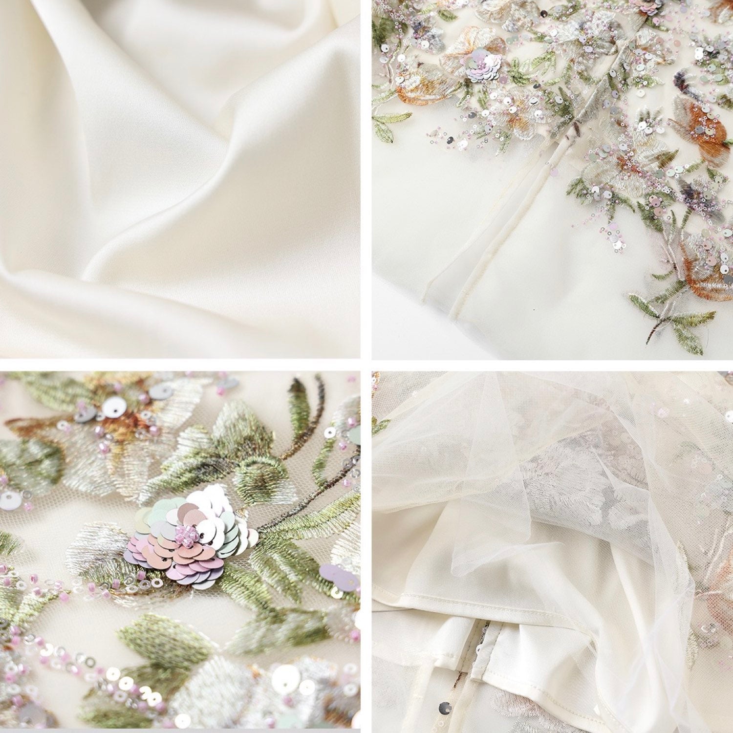 Embroidered Skirt White Floral Stylish Stitching Spring Summer