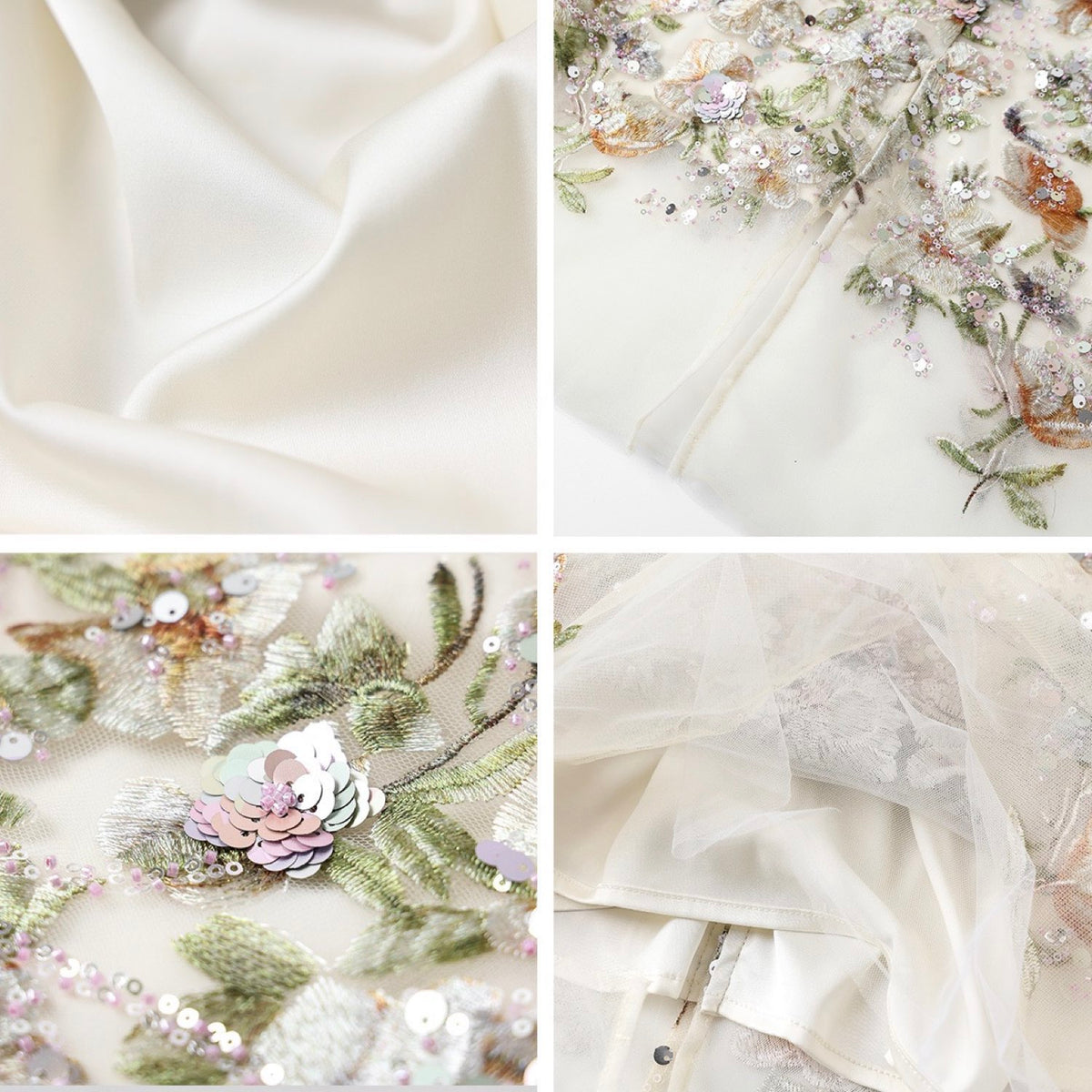 Embroidered Skirt White Floral Stylish Stitching Spring Summer