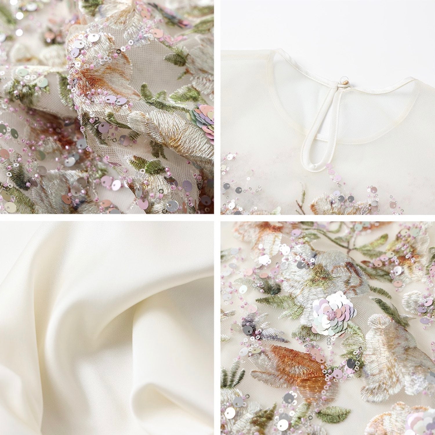 Embroidered Shirt White Floral Stylish Stitching Spring Summer
