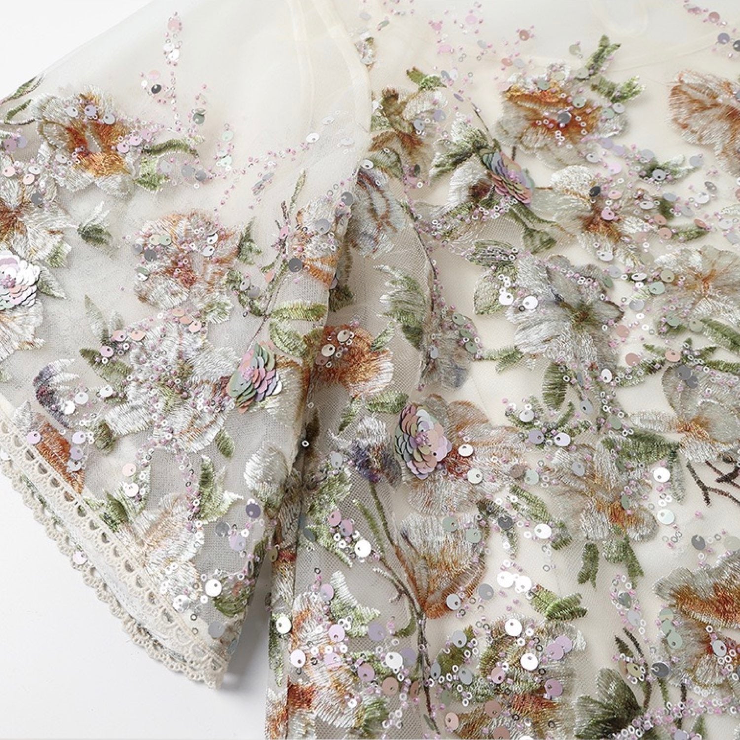 Embroidered Shirt White Floral Stylish Stitching Spring Summer