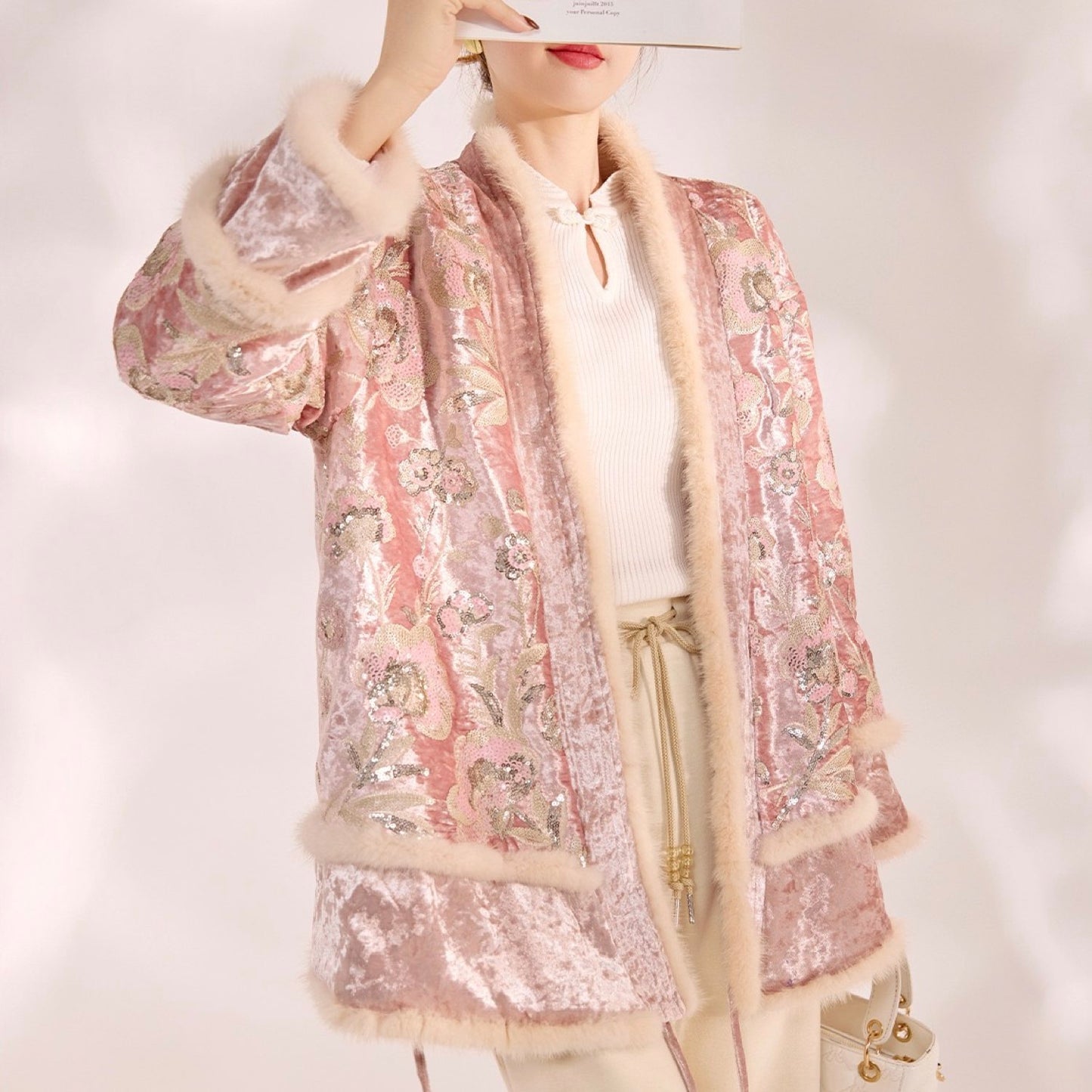 Embroidered Jacket Floral Stylish Stitching