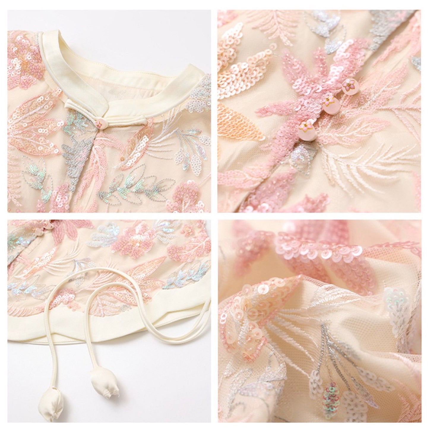 Pastel Floral Embroidered Detail Top