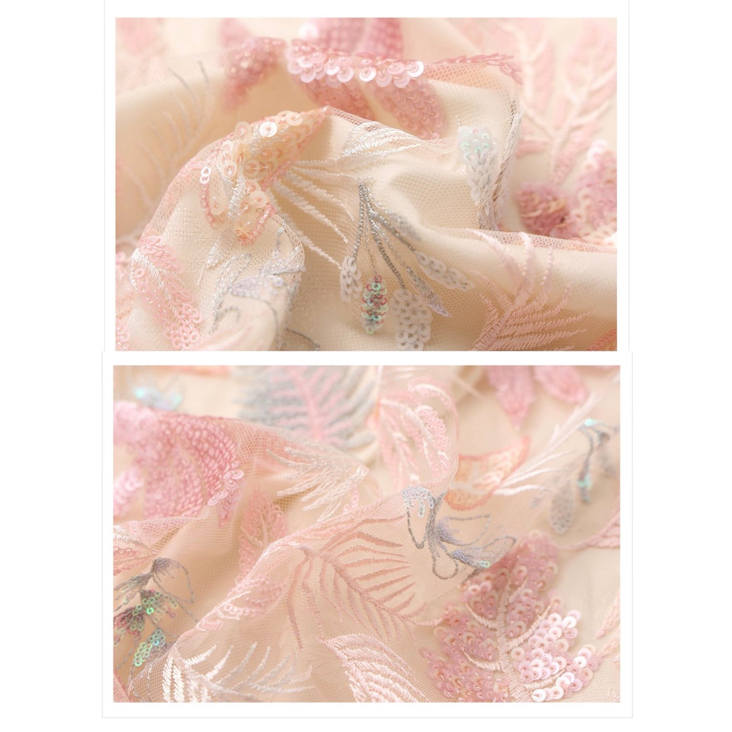 Pastel Floral Embroidered Detail Skirt