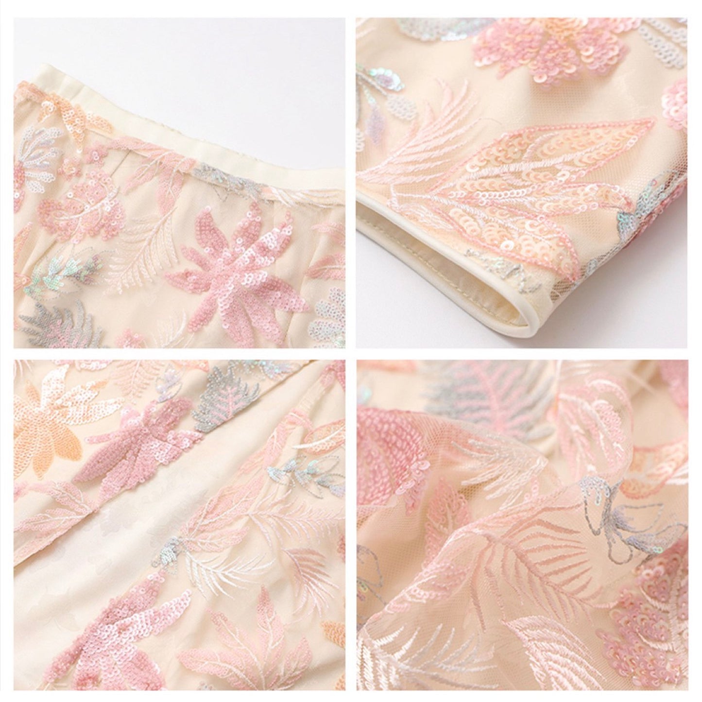 Pastel Floral Embroidered Detail Top
