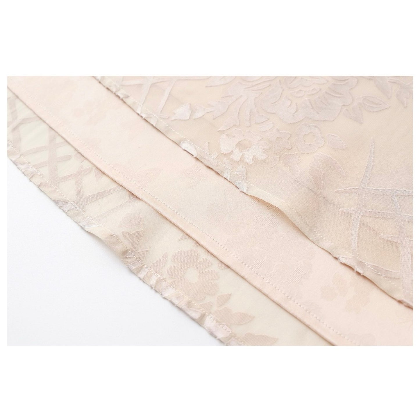 Embroidered Detail Floral Tunic in Champagne Beige