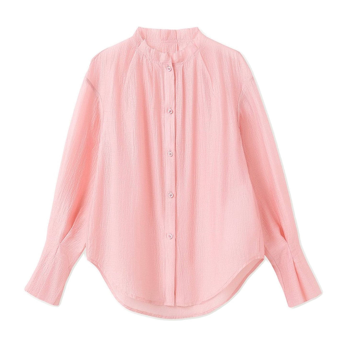 Pastel Pink Pleated Shirt