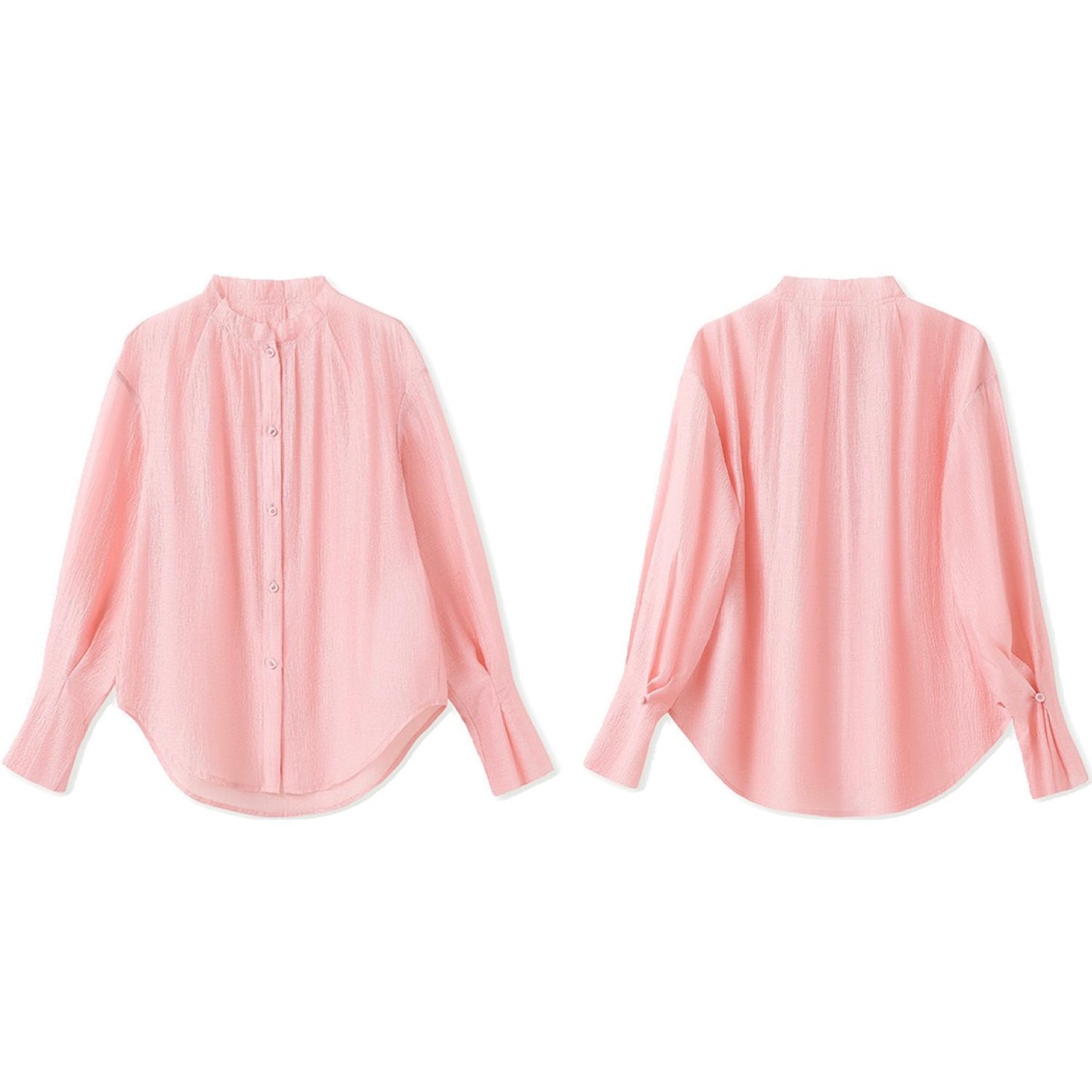Pastel Pink Pleated Shirt