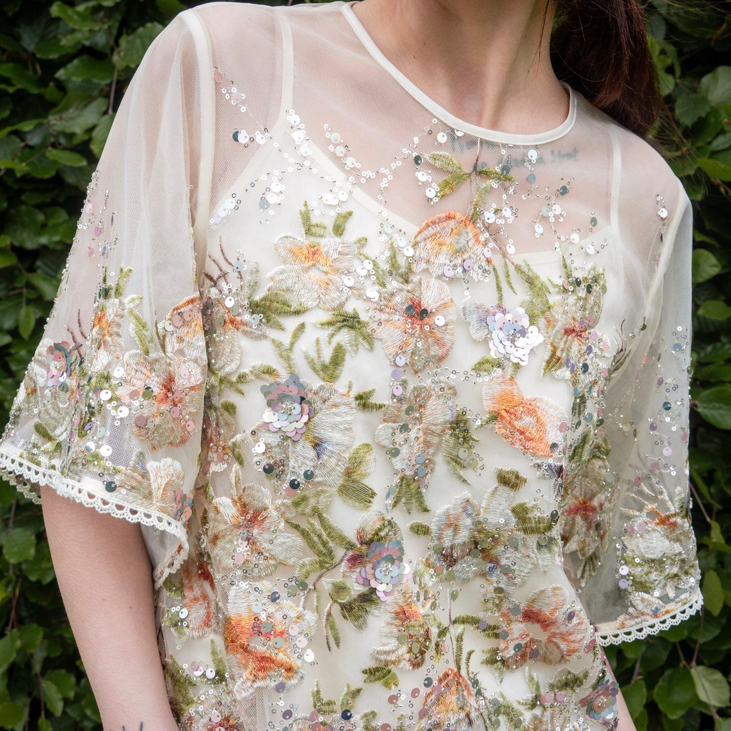 Embroidered Shirt White Floral Stylish Stitching Spring Summer