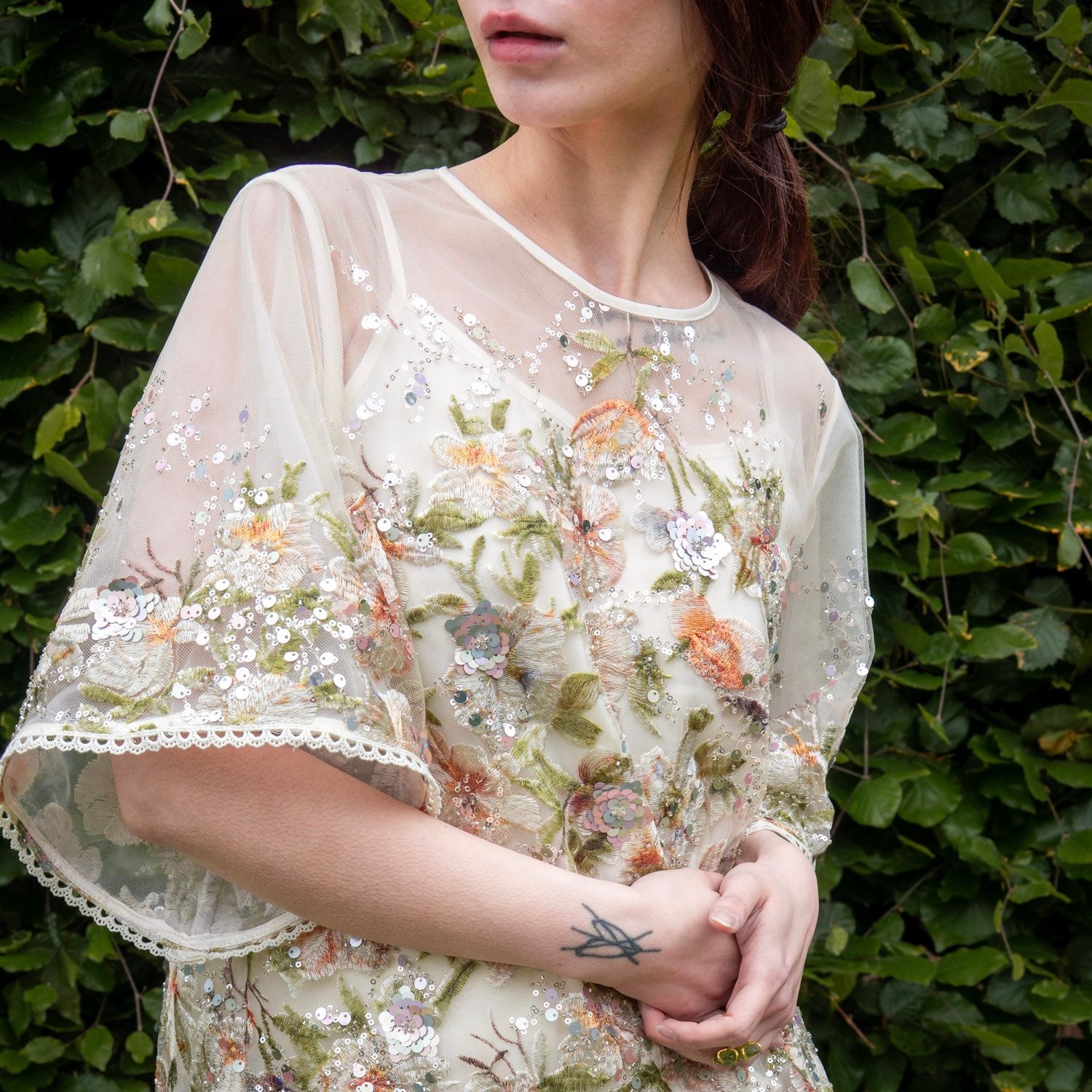 Embroidered Shirt White Floral Stylish Stitching Spring Summer