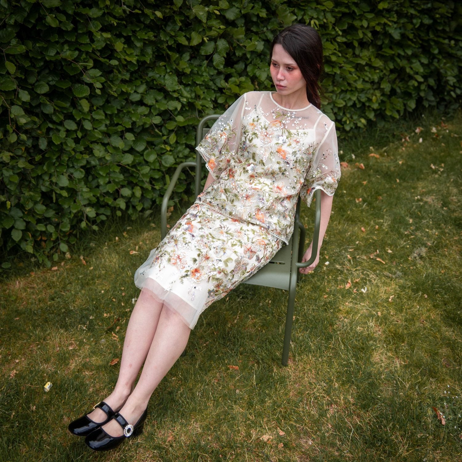 Embroidered Shirt White Floral Stylish Stitching Spring Summer
