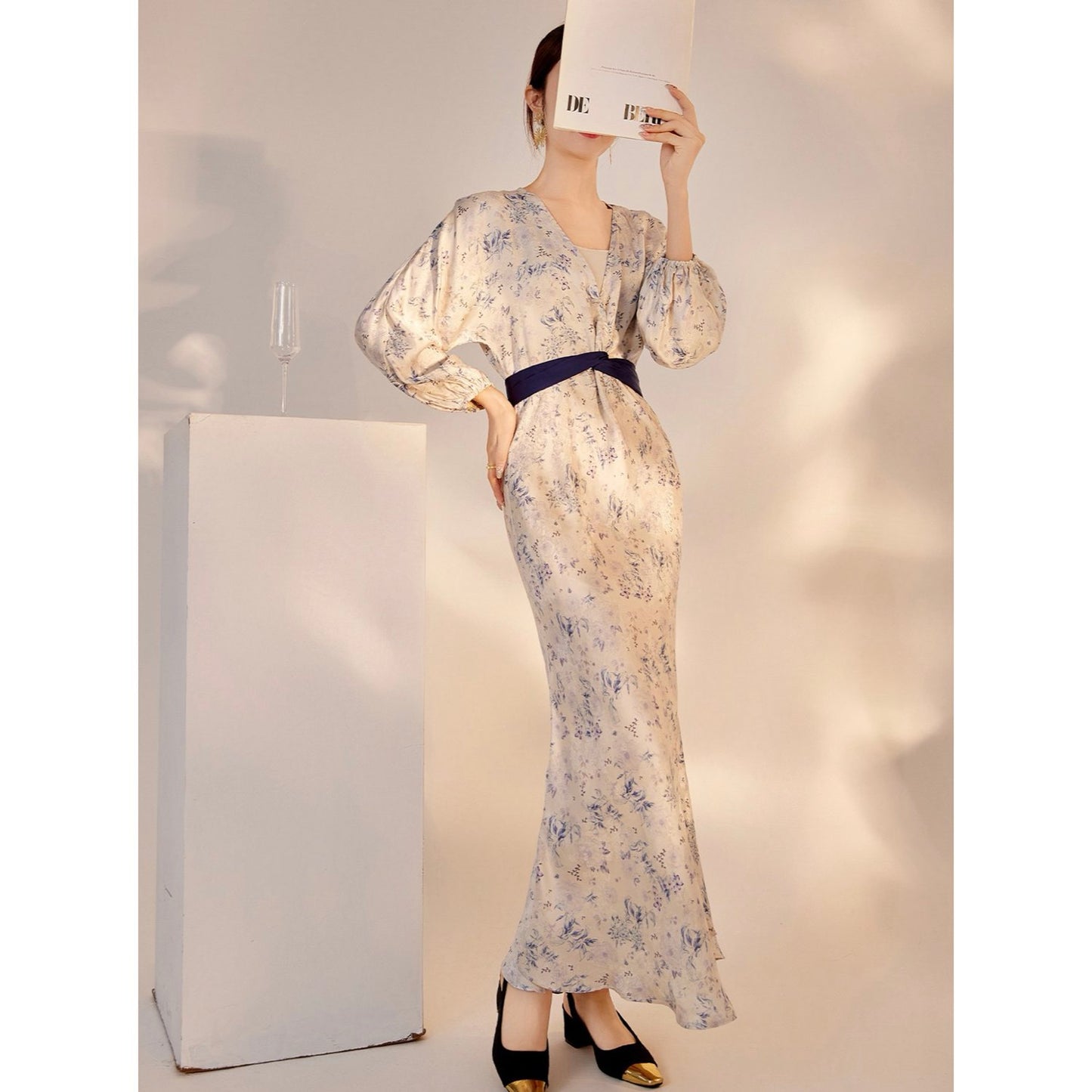 Porcelain Slim-Fit Silk Maxi Dress