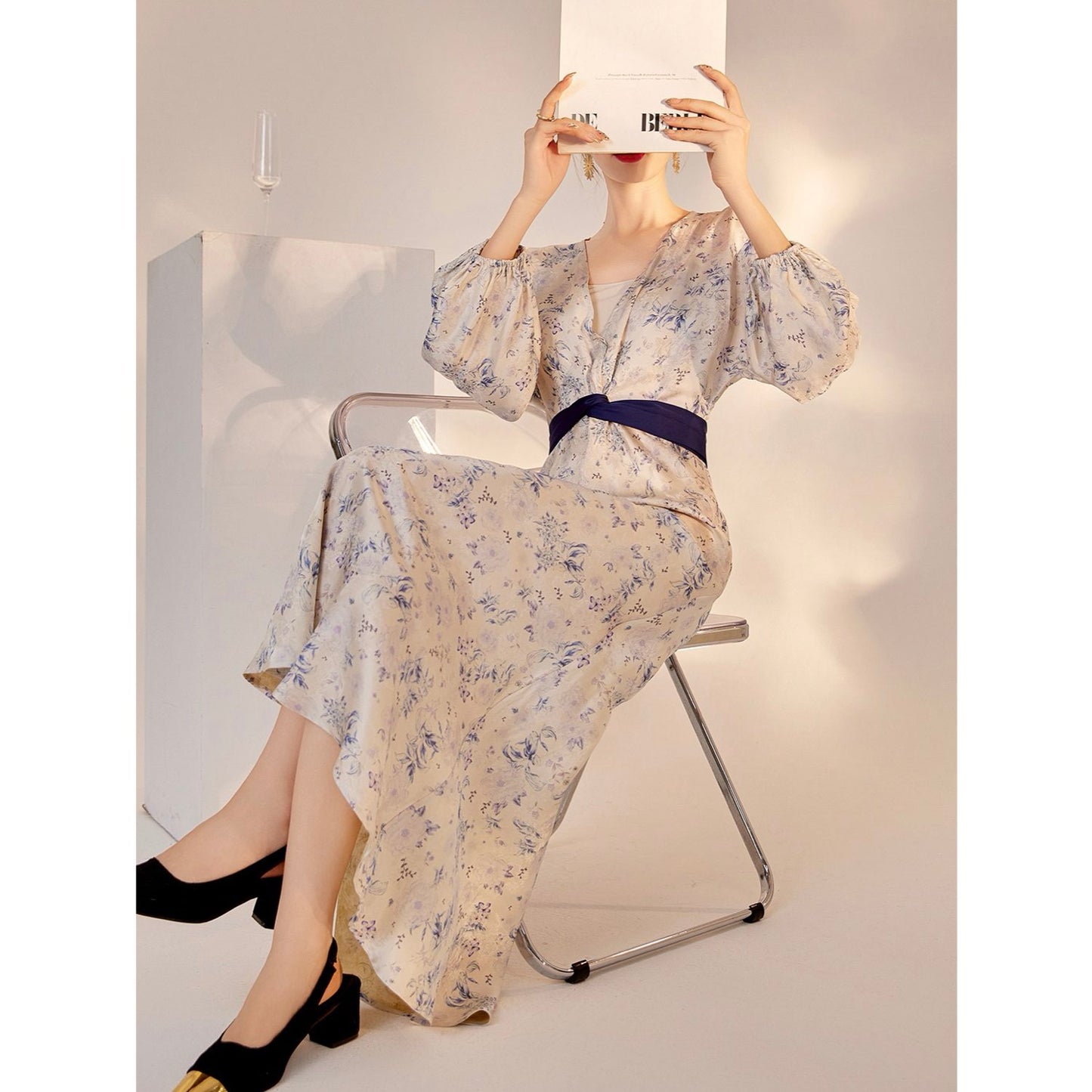 Porcelain Slim-Fit Silk Maxi Dress