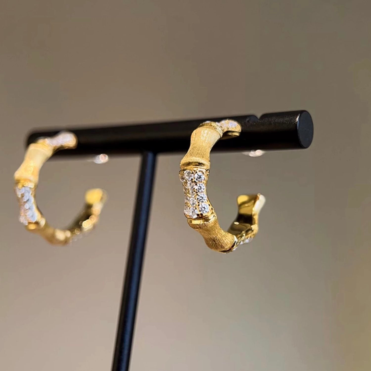 Bamboo Gold Earring