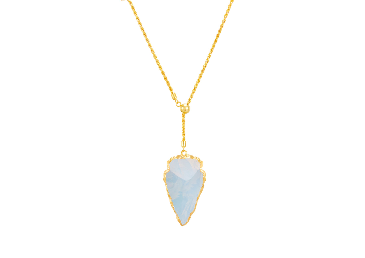 Natural Opal Texture 18K Gold Plated Necklace