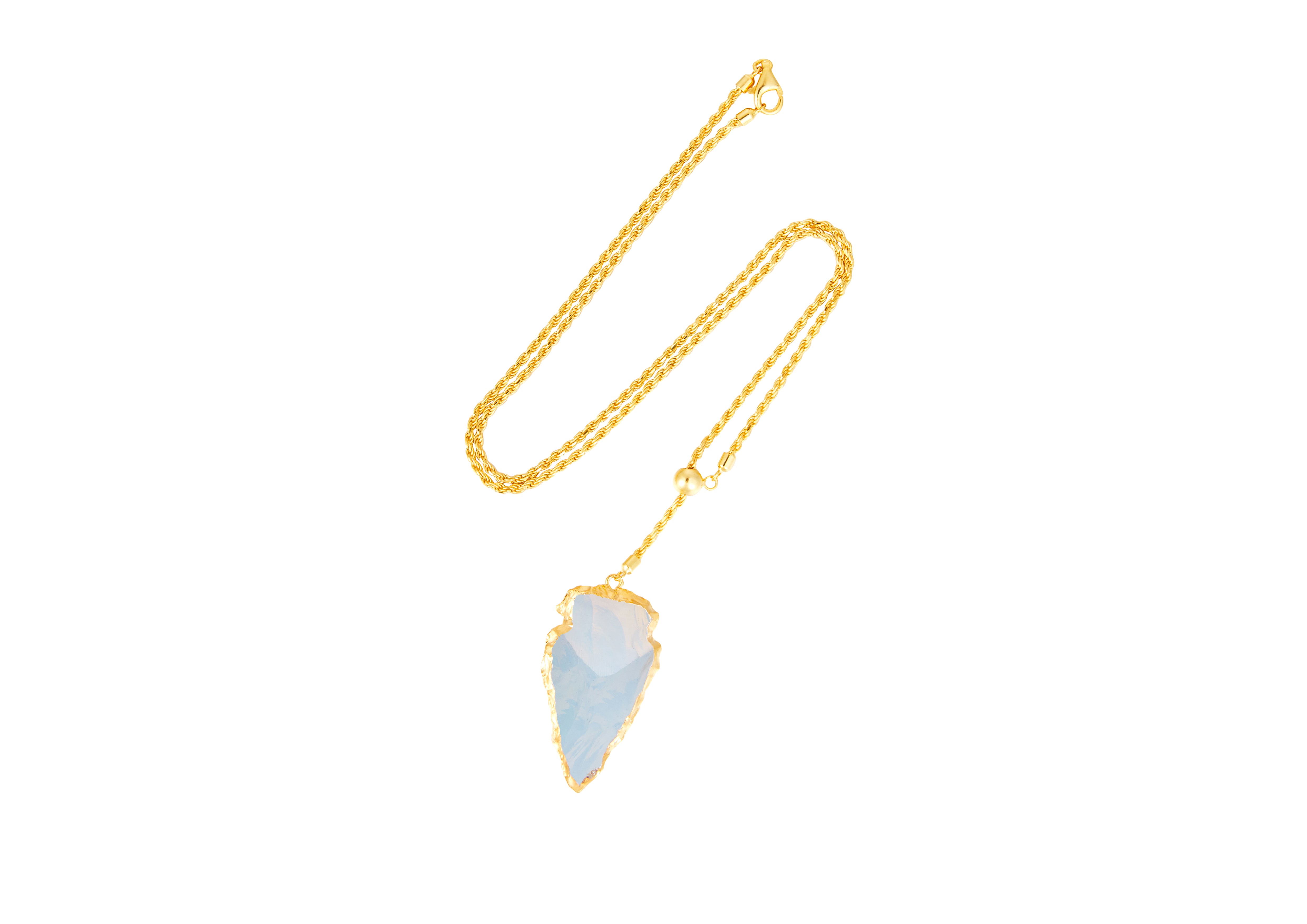 Natural Opal Texture 18K Gold Plated Necklace