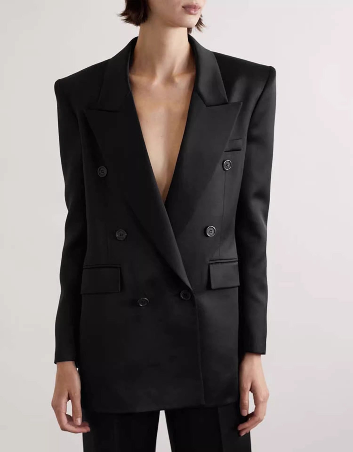 Elegant Mulberry Silk Suite Coat Top