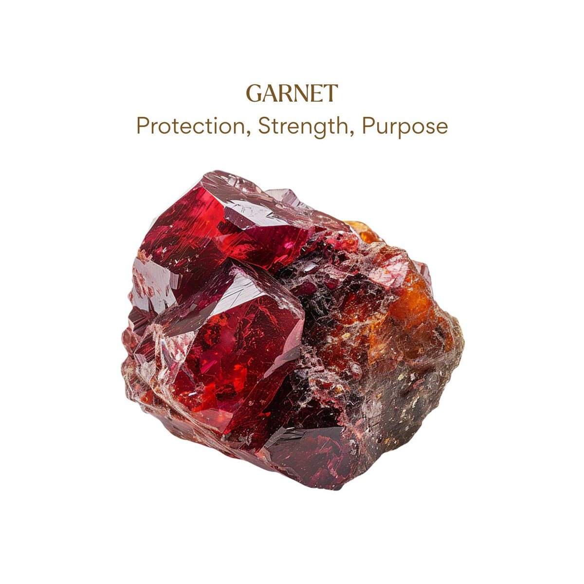 Elemental Birth Natural Garnet Ring Adjustable