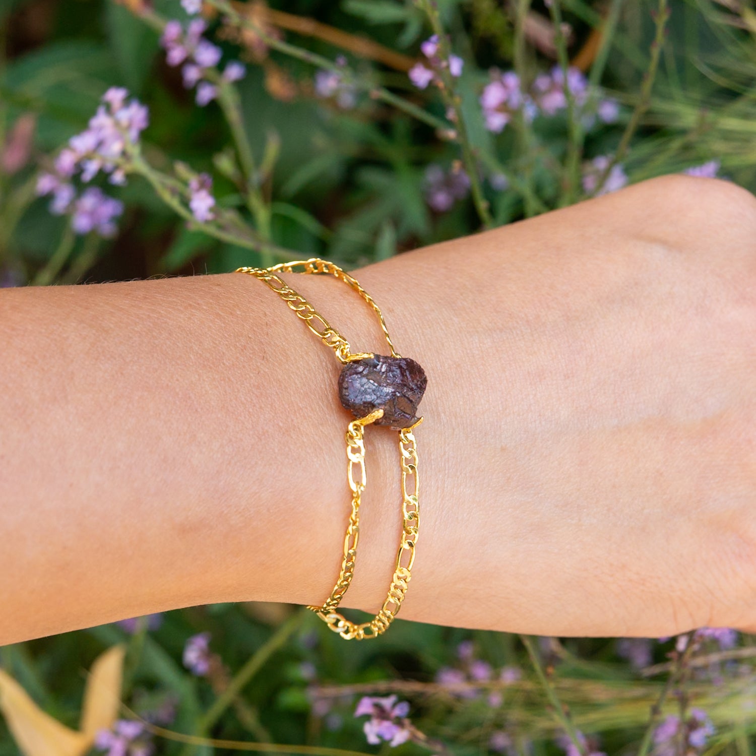 Elemental Birth Natural Garnet Bracelet Adjustable