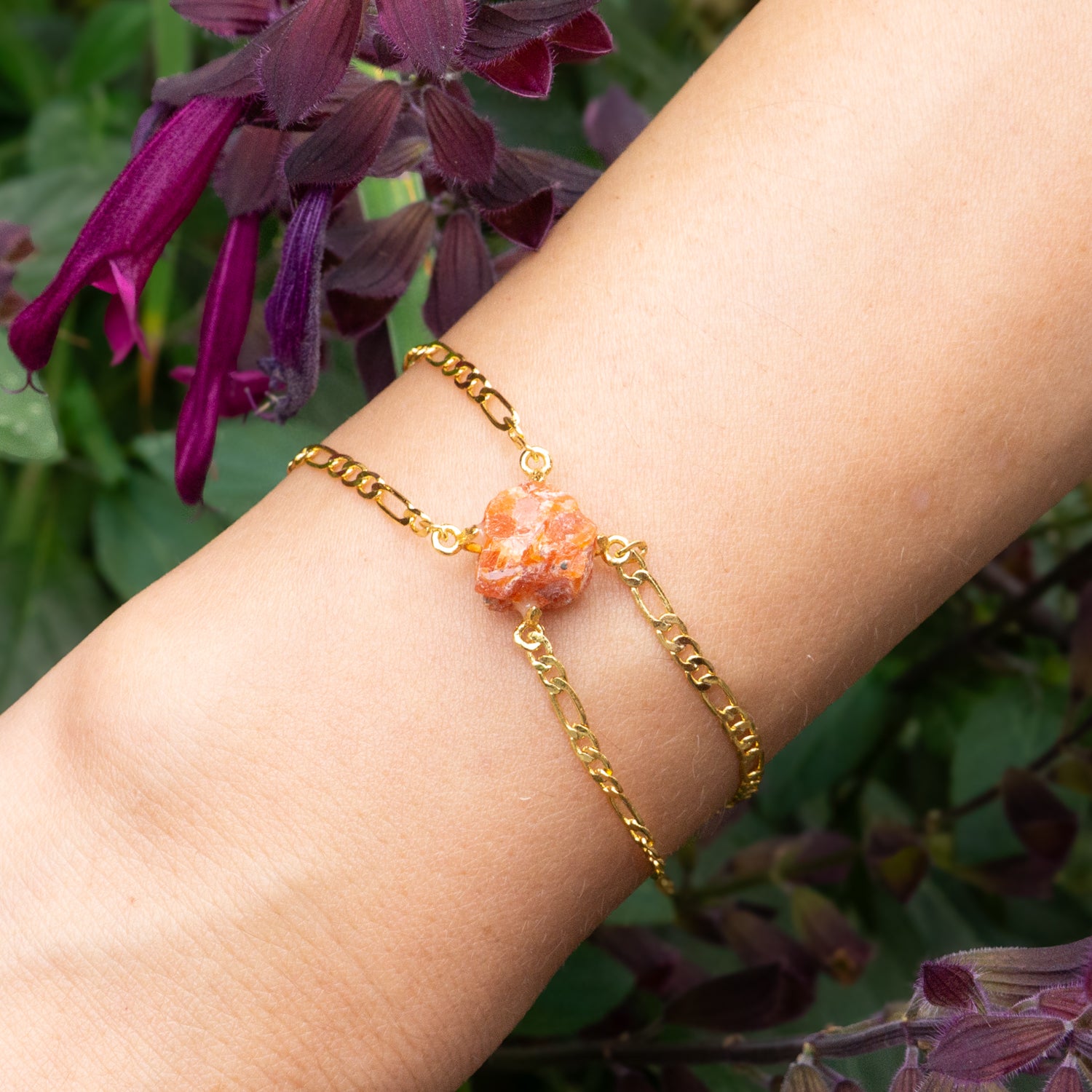 Elemental Birth Natural Sun Stone Adjustable Bracelet