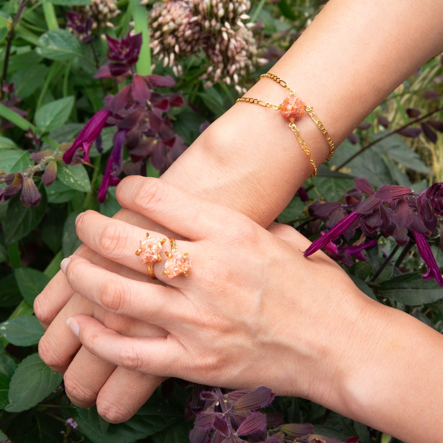 Elemental Birth Natural Sun Stone Adjustable Bracelet