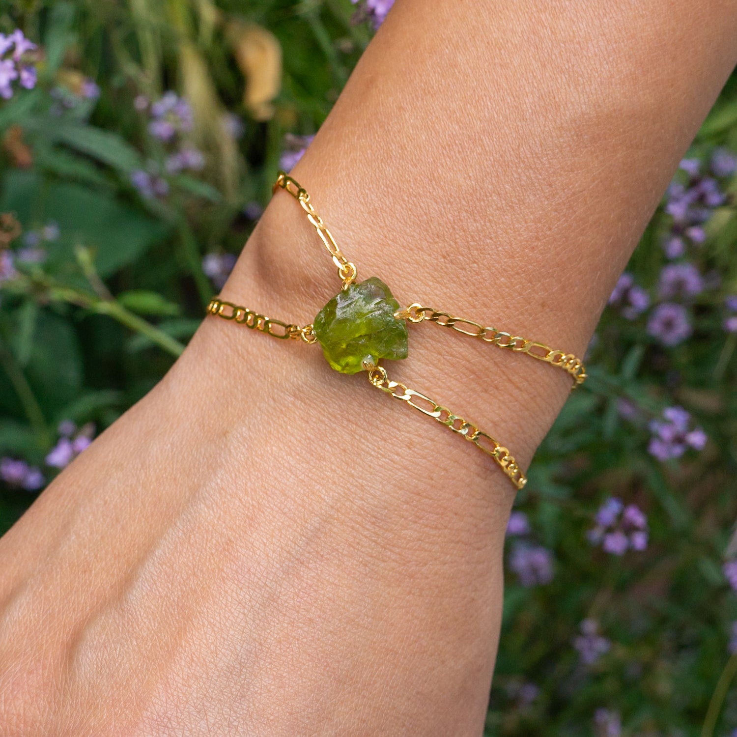 Elemental Birth Natural Peridot Adjustable Bracelet
