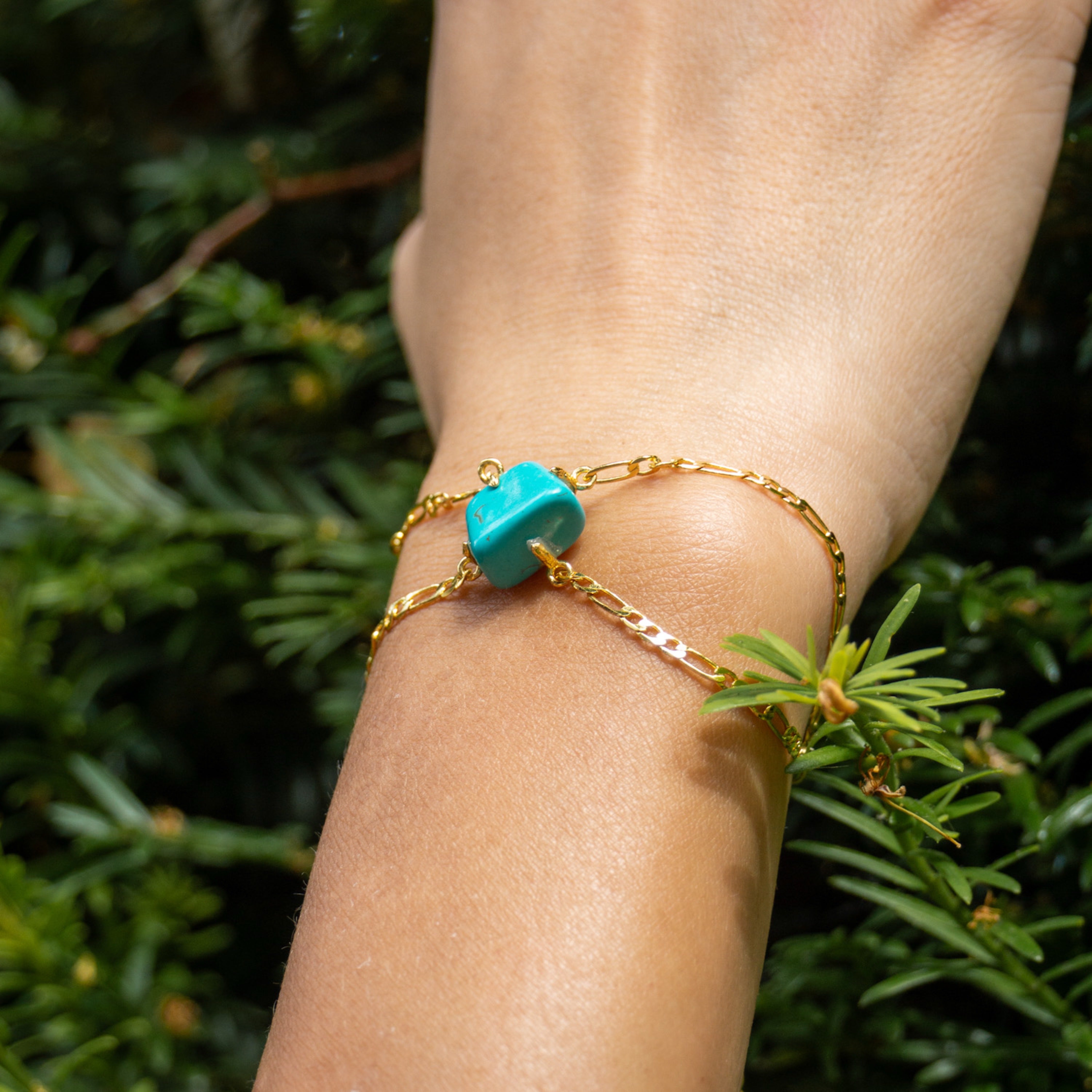 Elemental Birth Natural Turquoise Adjustable Bracelet