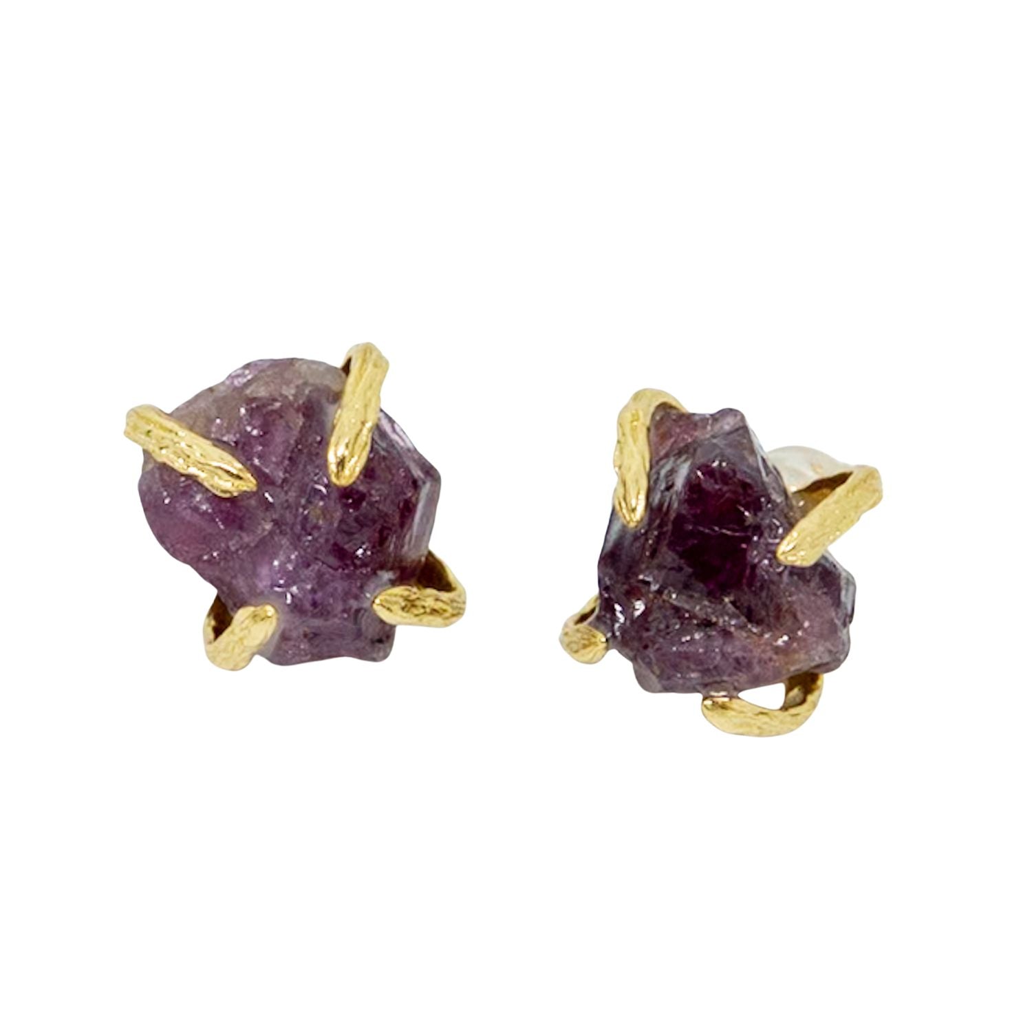 Elemental Birth Natural Garnet Stud Earrings