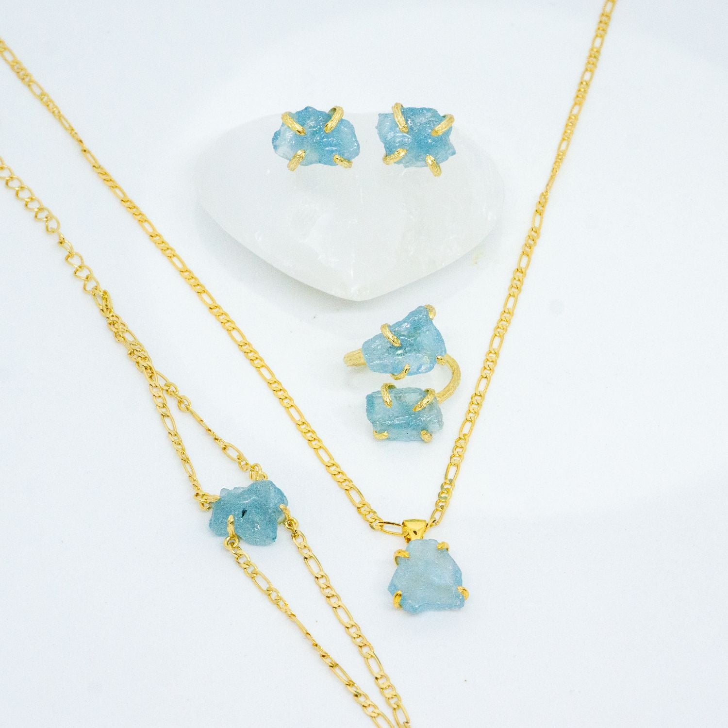 Elemental Birth Natural Aquamarine Stud Earrings