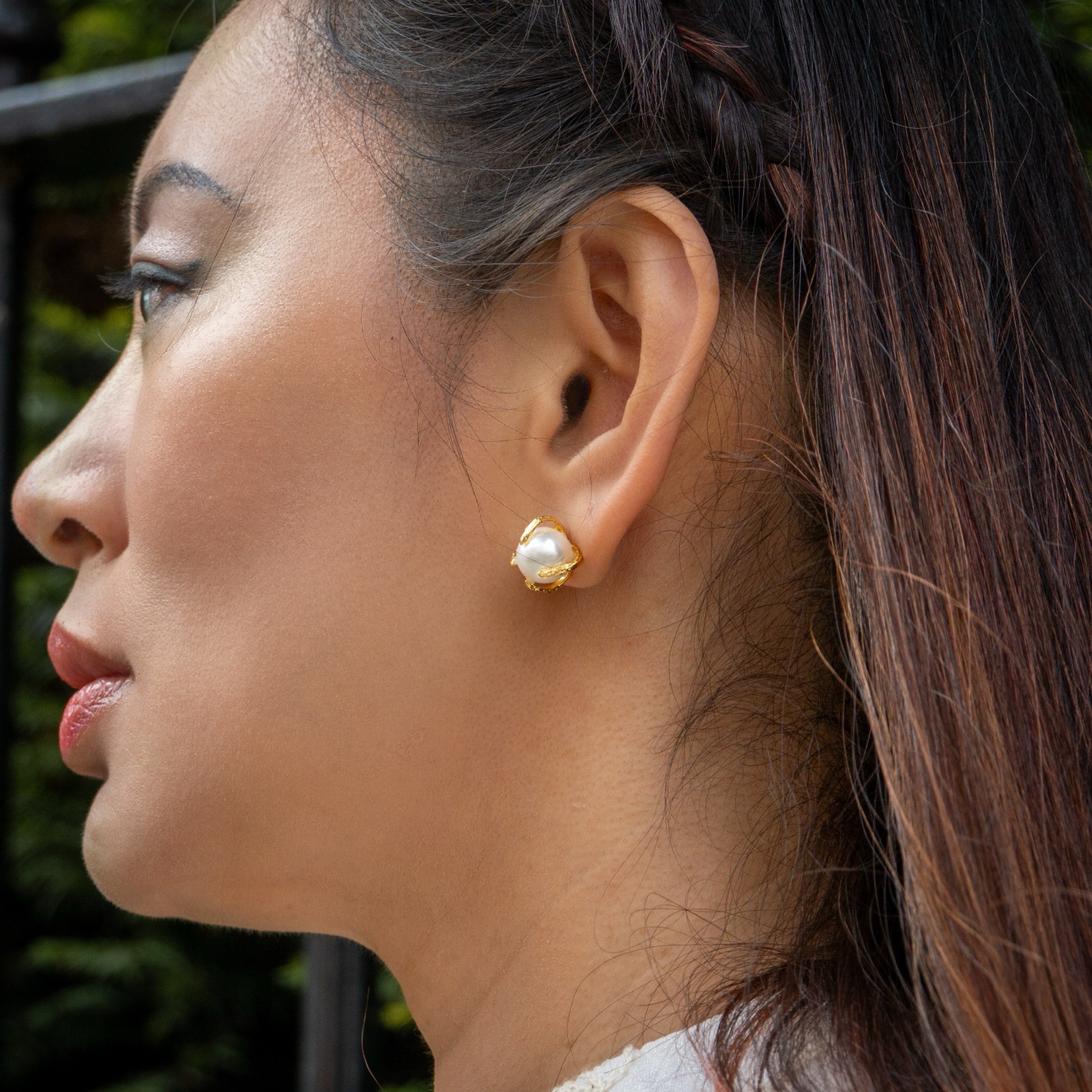 Elemental Birth Natural Pearl Stud Earrings for Gifting Girlfriend