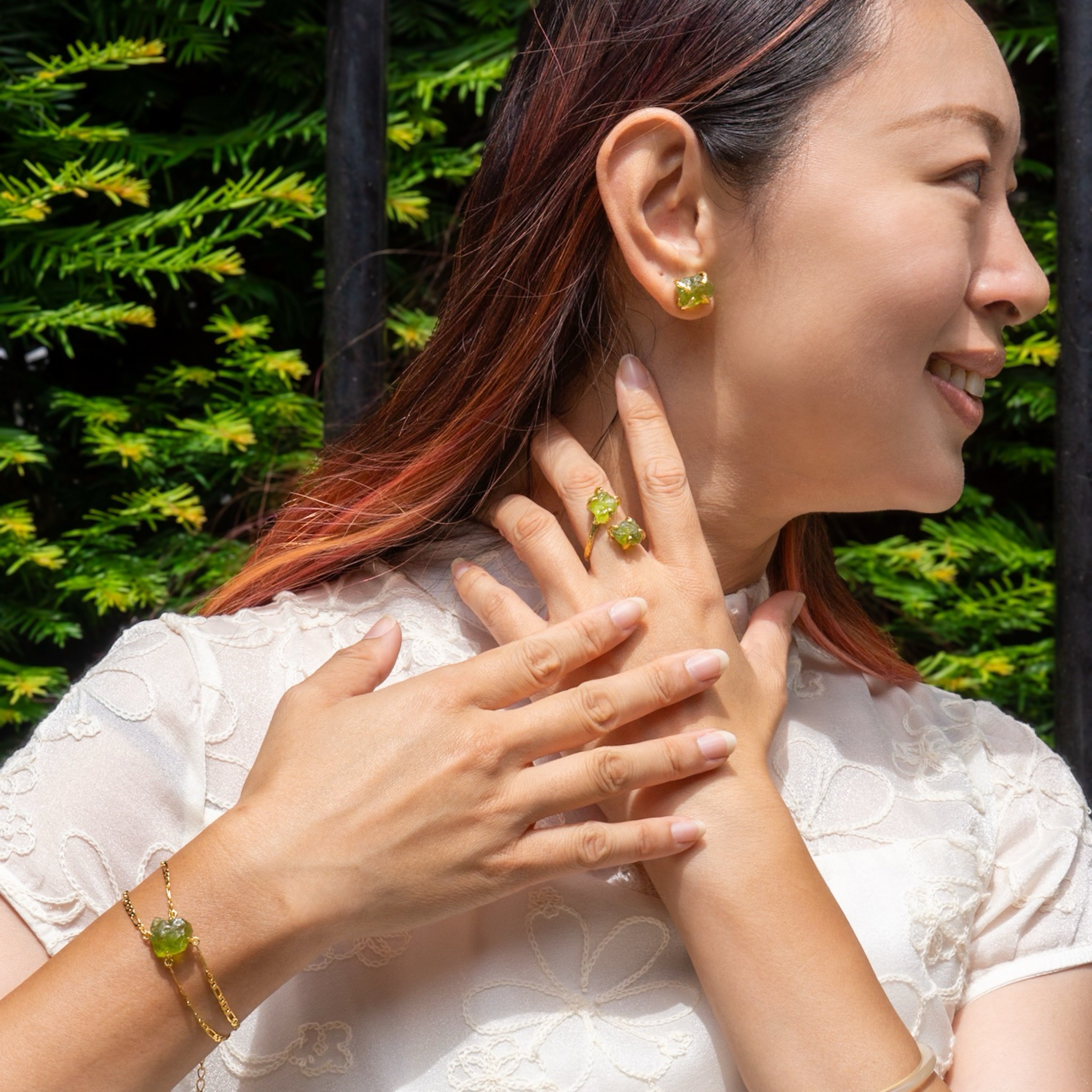 Elemental Birth Natural Peridot Stud Earrings for Gifting Girlfriend