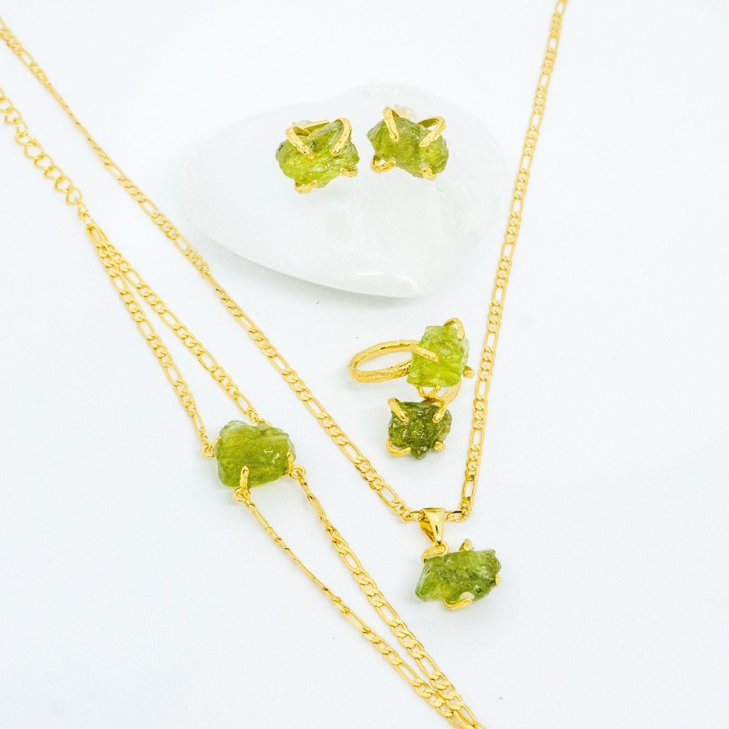 Elemental Birth Natural Peridot Stud Earrings for Gifting Girlfriend