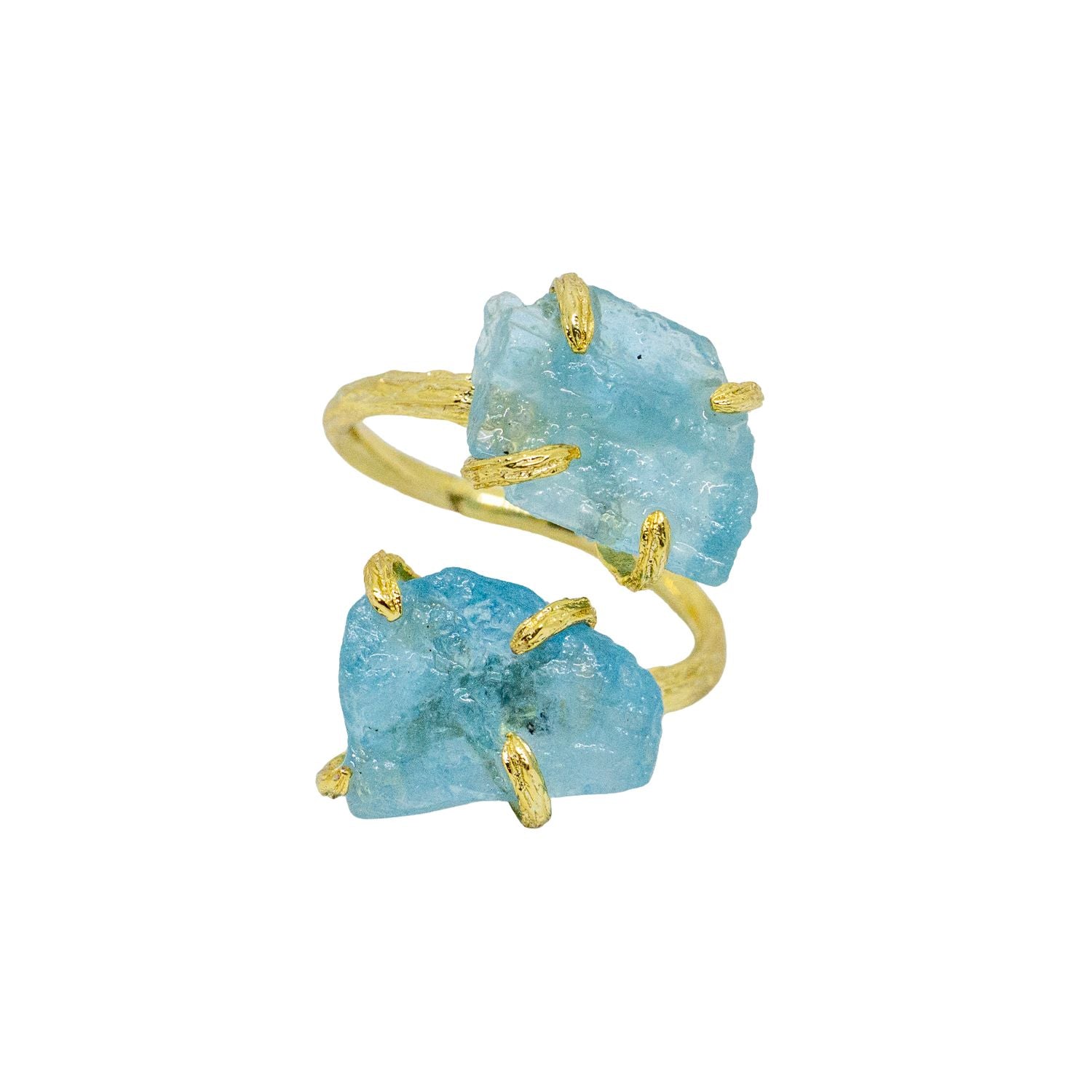 Elemental Birth Natural Aquamarine Adjustable Ring