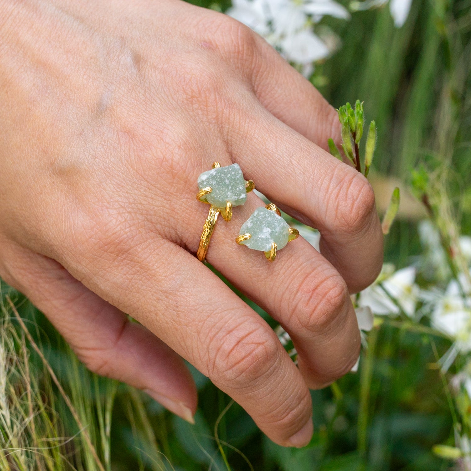 Elemental Birth Natural Jade Adjustable Ring