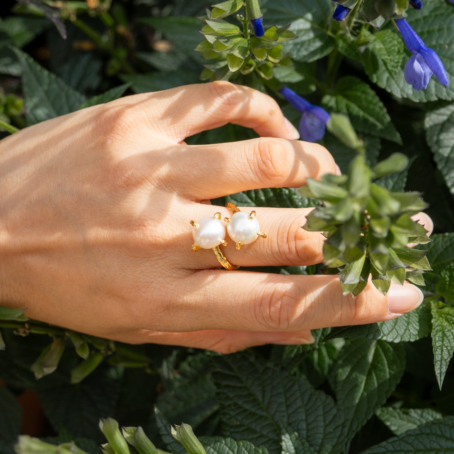 Elemental Birth White Pearl Adjustable Ring