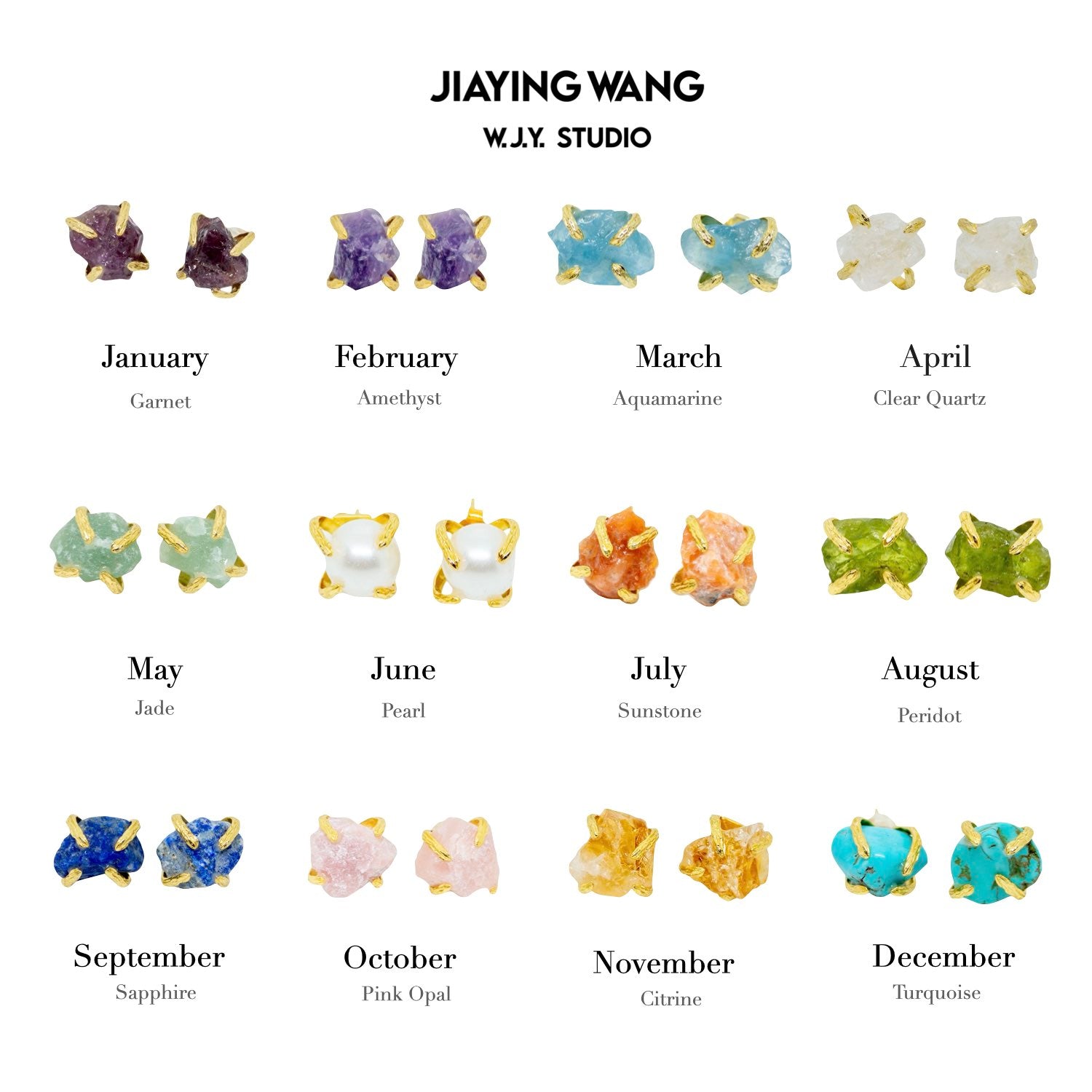 Elemental Birth Natural Jade Stud Earrings