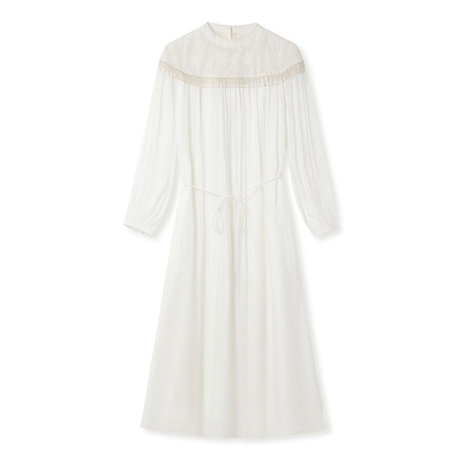 white lace tassel dress Lace Tassel Front Mini Dress