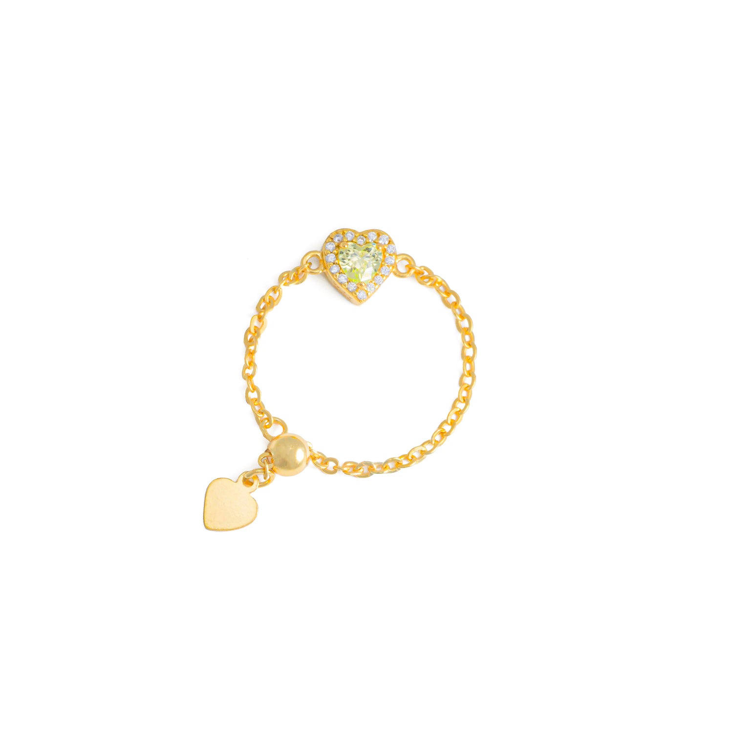 Pink Opal Birthstones Love Heart Zipper Gold Ring
