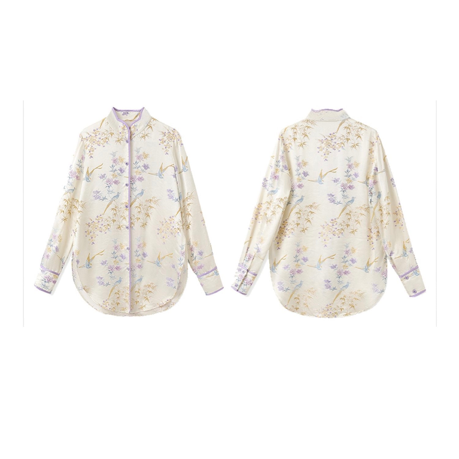 Embroidered Mulberry Silk Elegant Shirt