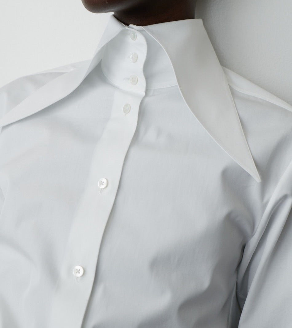 Long Collar White Shirt