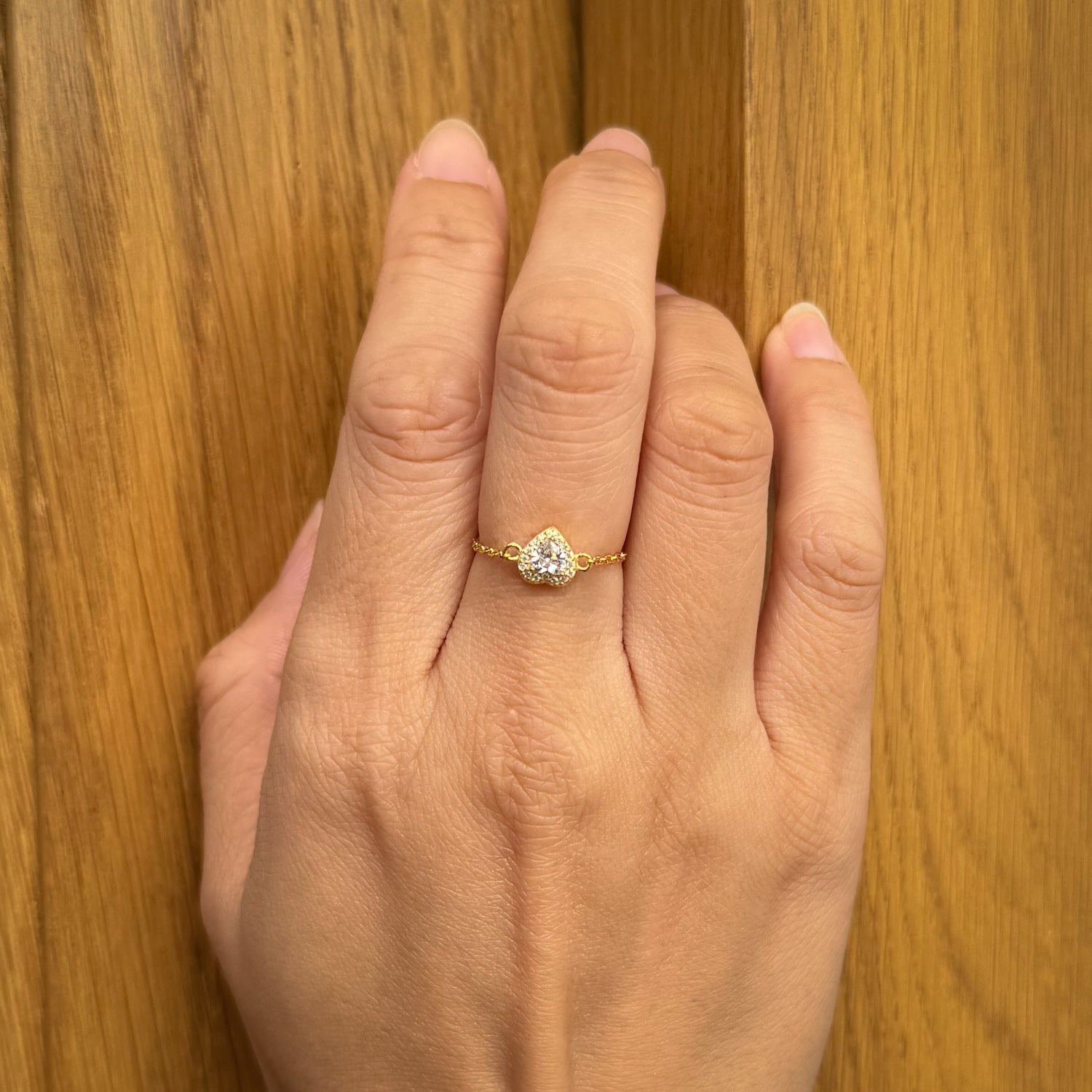 White Crystal Birthstones Love Zipper Gold Ring