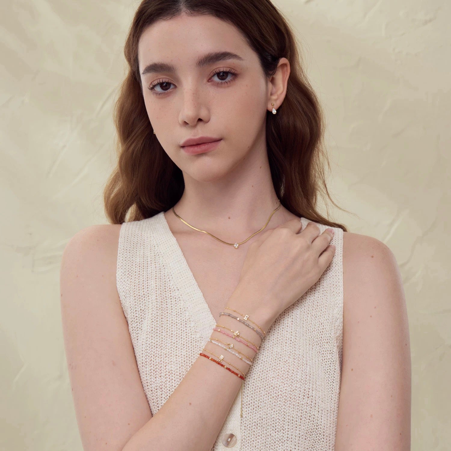Constellation Libra Zodiac Bracelet – Natural Crystal Adjustable | October Birthstone Jewelry Gift