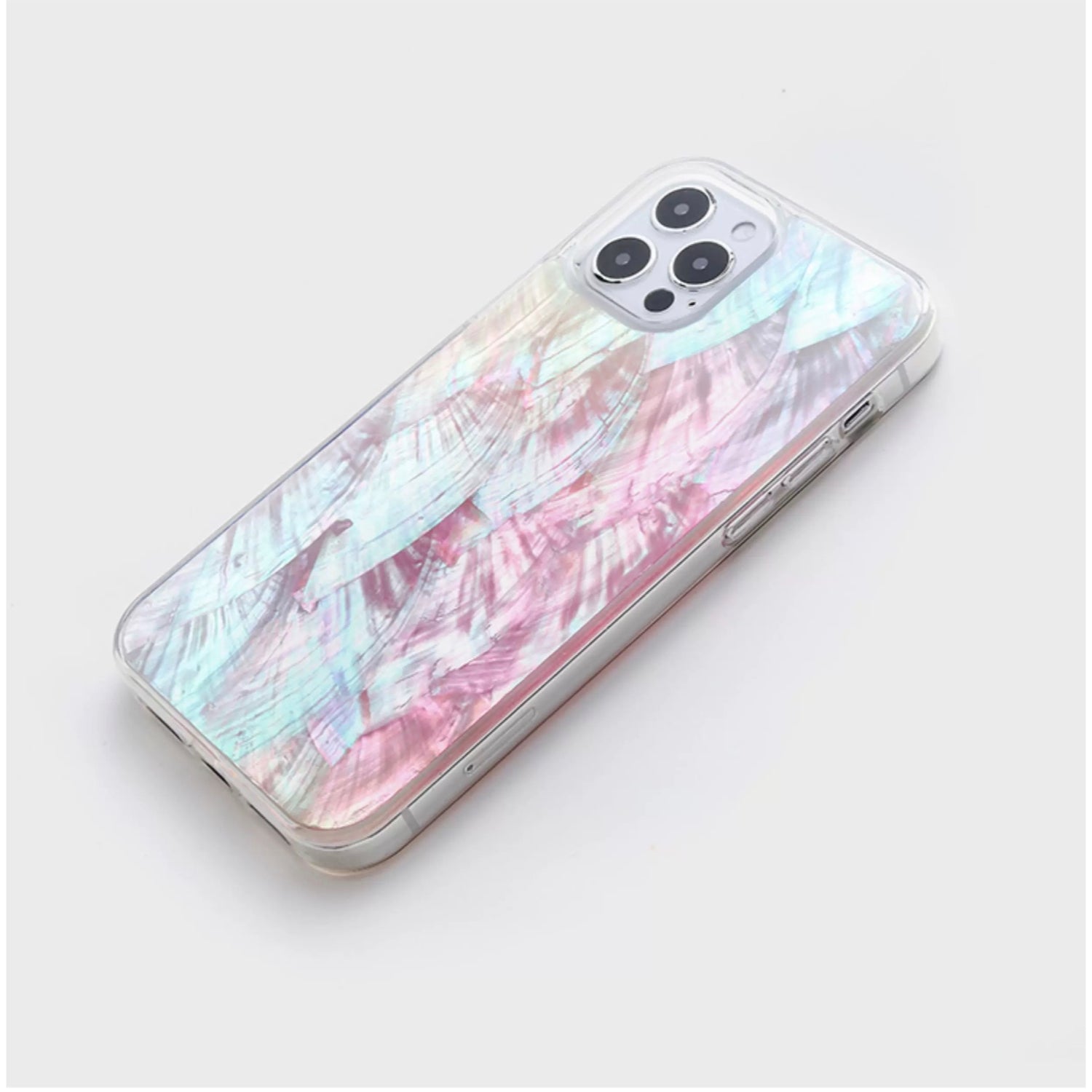 Iridescent Mother-of-Pearl Luxe Phone Case Pink