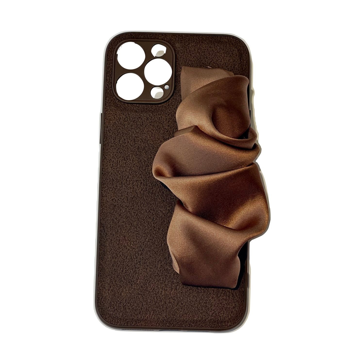 Brown Phone Case With Silky Hand Holder