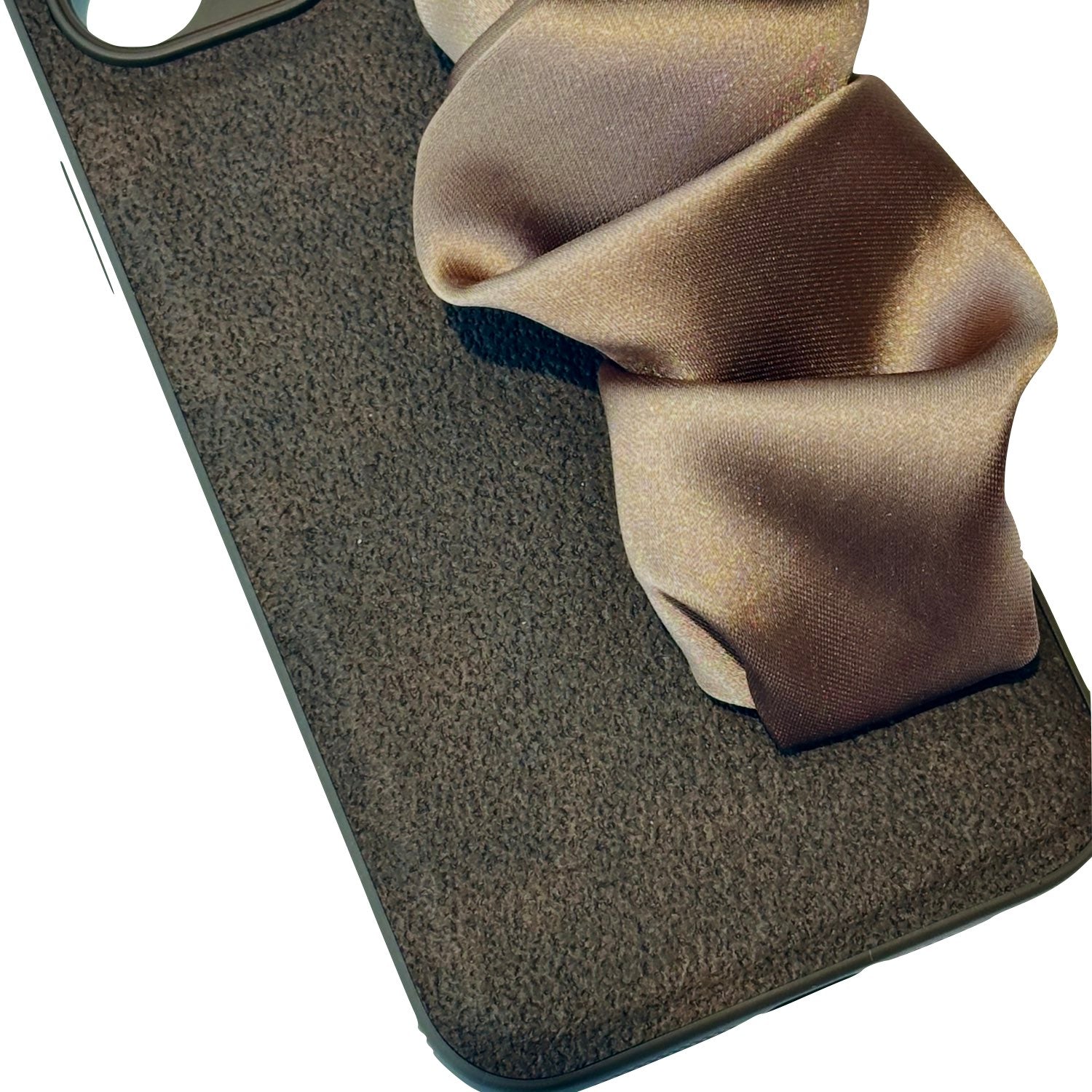 Brown Phone Case With Silky Hand Holder