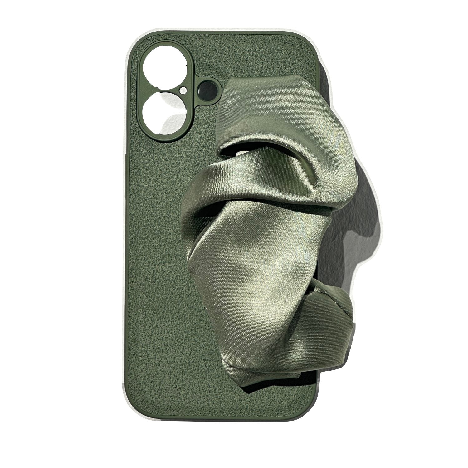 Green Phone Case With Silky Hand Holder